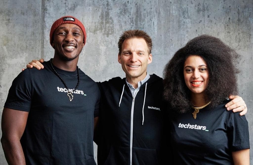 Three of the team in Techstars shirts during the Berlin programme